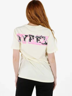 Pyrex T-shirt donna con stampa logo sul retro - panna
