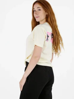 Pyrex T-shirt donna con stampa logo sul retro - panna
