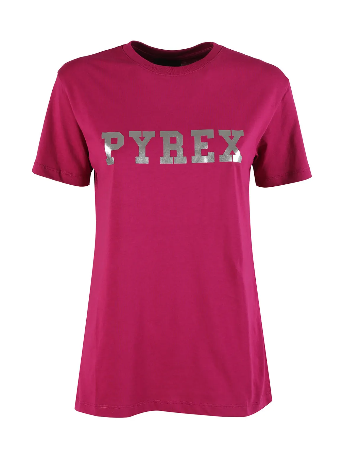 Pyrex T-shirt donna in cotone con logo - porpora