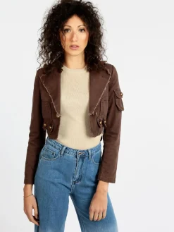 Quadrifoglio Blazer corto da donna in cotone