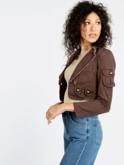 Quadrifoglio Blazer corto da donna in cotone