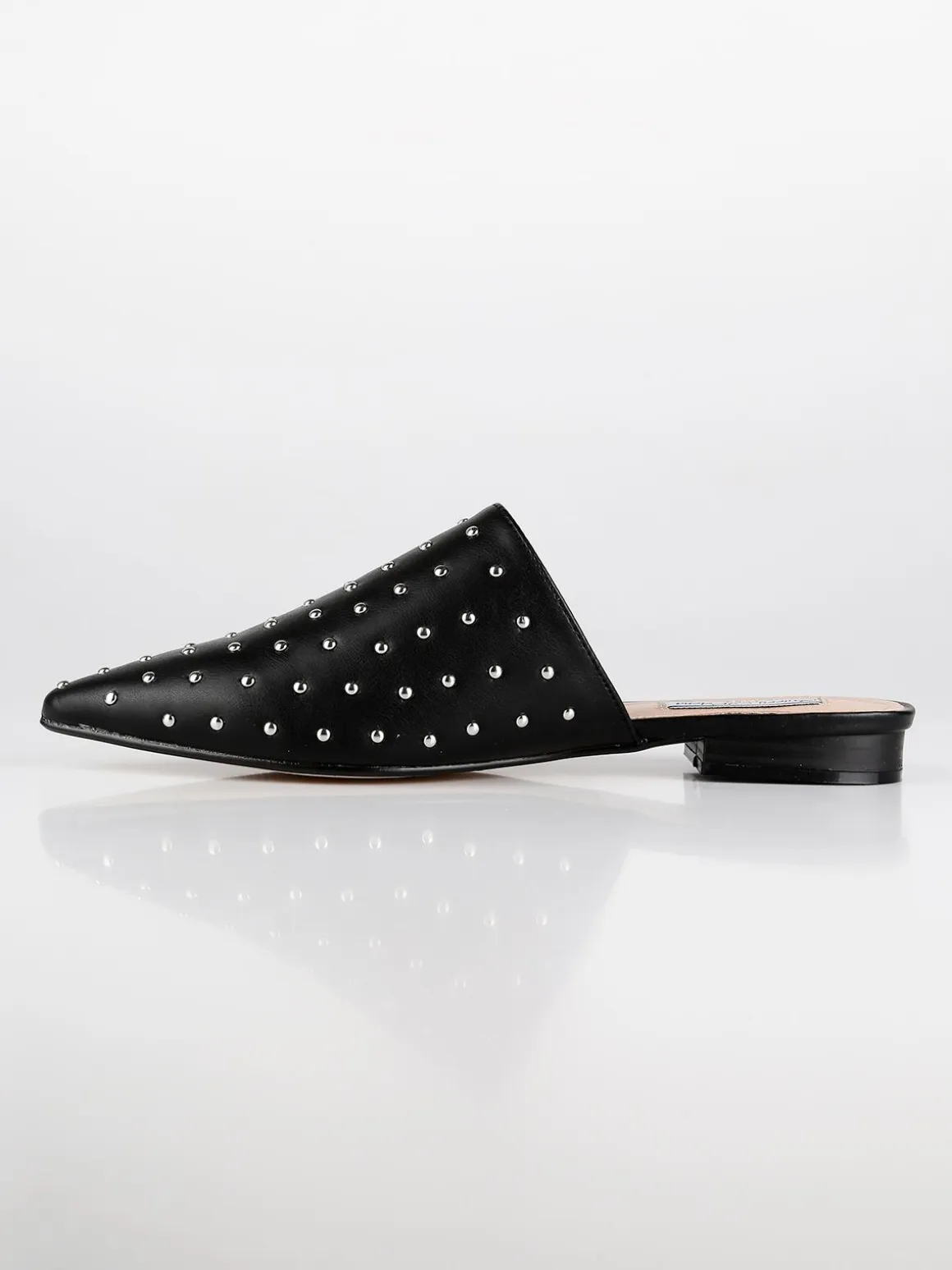 Queen Helena Sabot neri in ecopelle con borchie