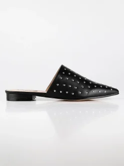 Queen Helena Sabot neri in ecopelle con borchie