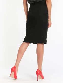 Radaus Gonna longuette donna con spacco - nero