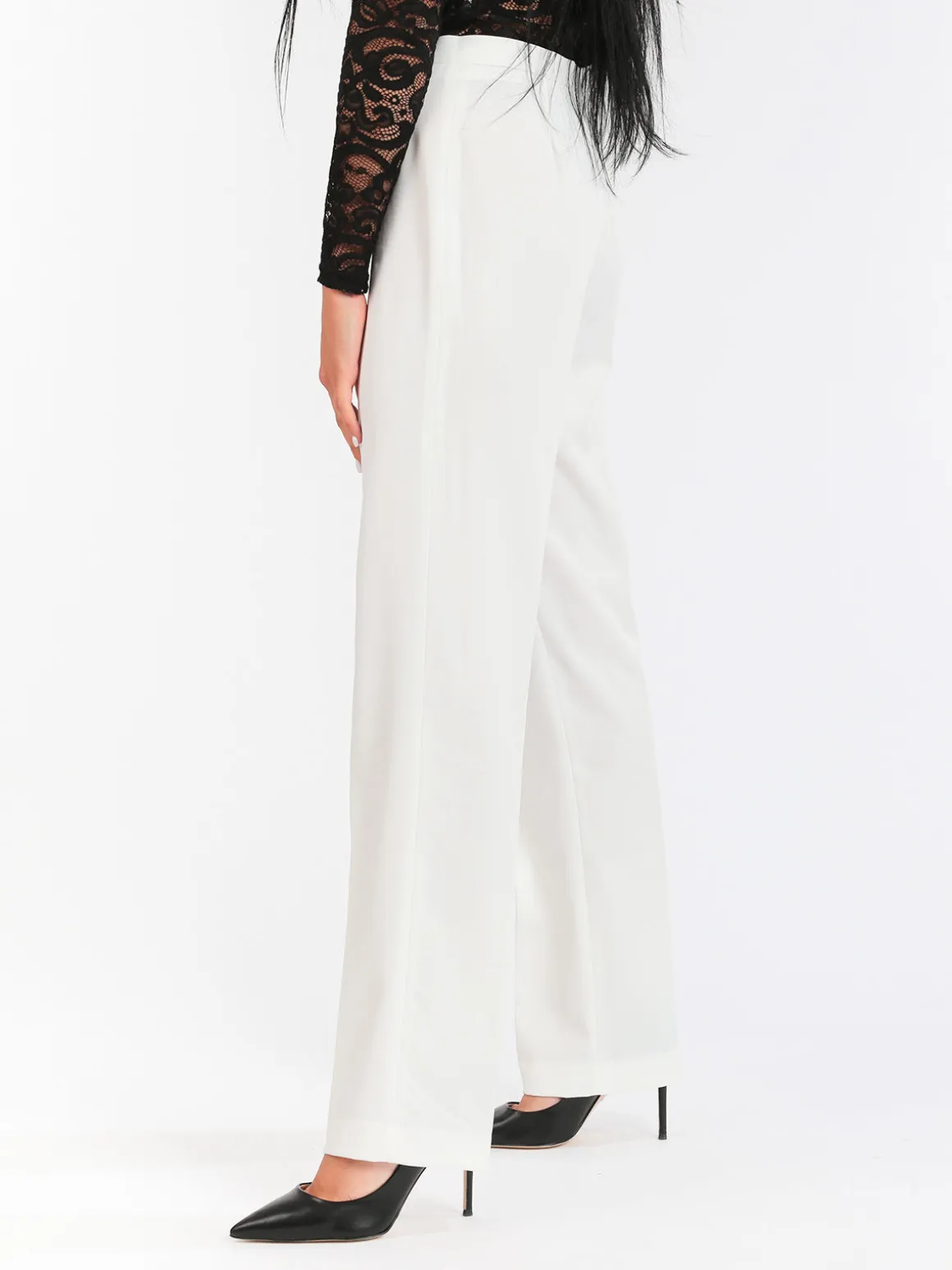 Radaus Pantaloni classici da donna a gamba dritta - bianco