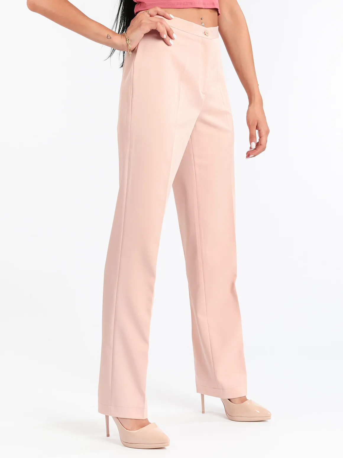 Radaus Pantaloni classici da donna a gamba dritta - rosa