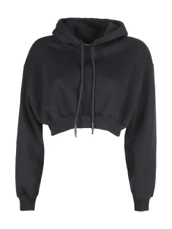 Raggi Lunari Felpa crop da donna con cappuccio