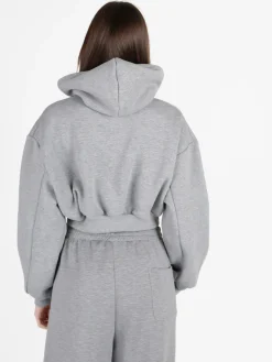 Raggi Lunari Felpa crop da donna con cappuccio