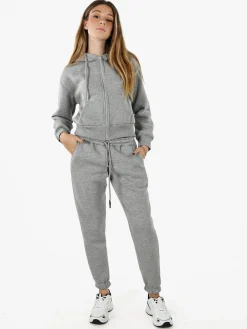 Raggi Lunari Felpa donna pesante con cappuccio e zip - grigio