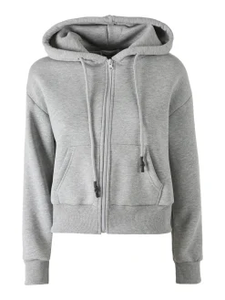 Raggi Lunari Felpa donna pesante con cappuccio e zip - grigio
