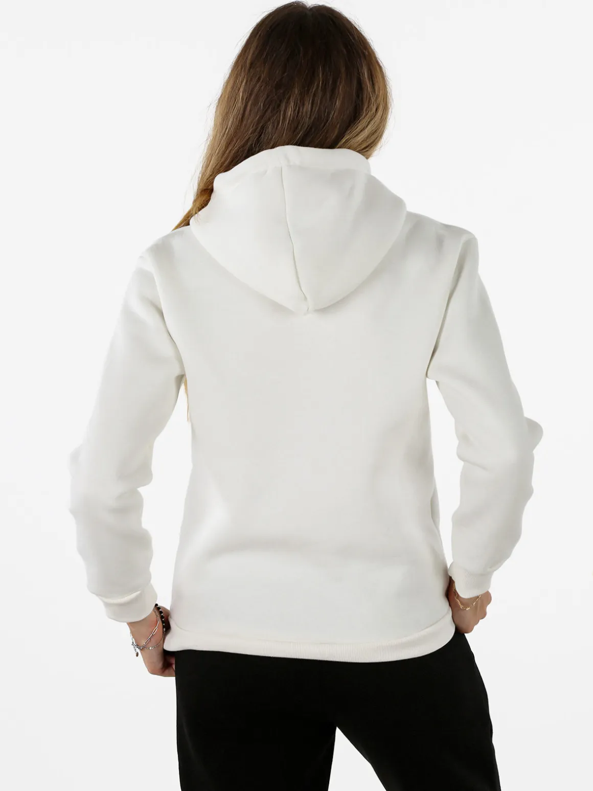 Raggi Lunari Felpa pesante da donna con cappuccio - bianco