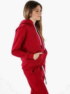Raggi Lunari Felpa pesante da donna con cappuccio - bordeaux