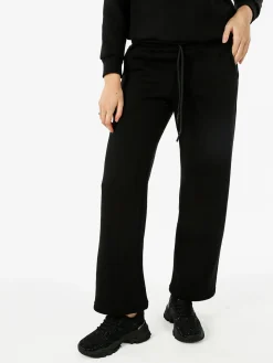 Raggi Lunari Pantaloni da donna in felpa a gamba larga con coulisse - nero
