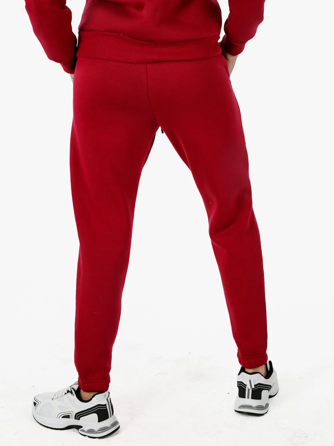 Raggi Lunari Pantaloni tuta da donna felpati con coulisse - bordeaux