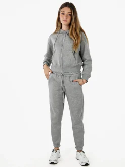 Raggi Lunari Pantaloni tuta da donna felpati con coulisse - grigio