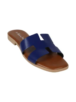 Rebecca - Made In Italy Ciabatte basse da donna con fascia in pelle