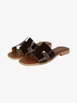 Rebecca - Made In Italy Ciabatte basse da donna con fascia in pelle
