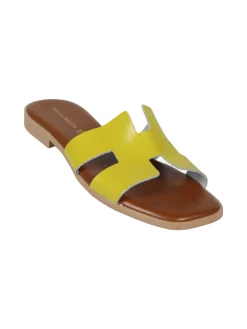 Rebecca - Made In Italy Ciabatte basse da donna con fascia in pelle