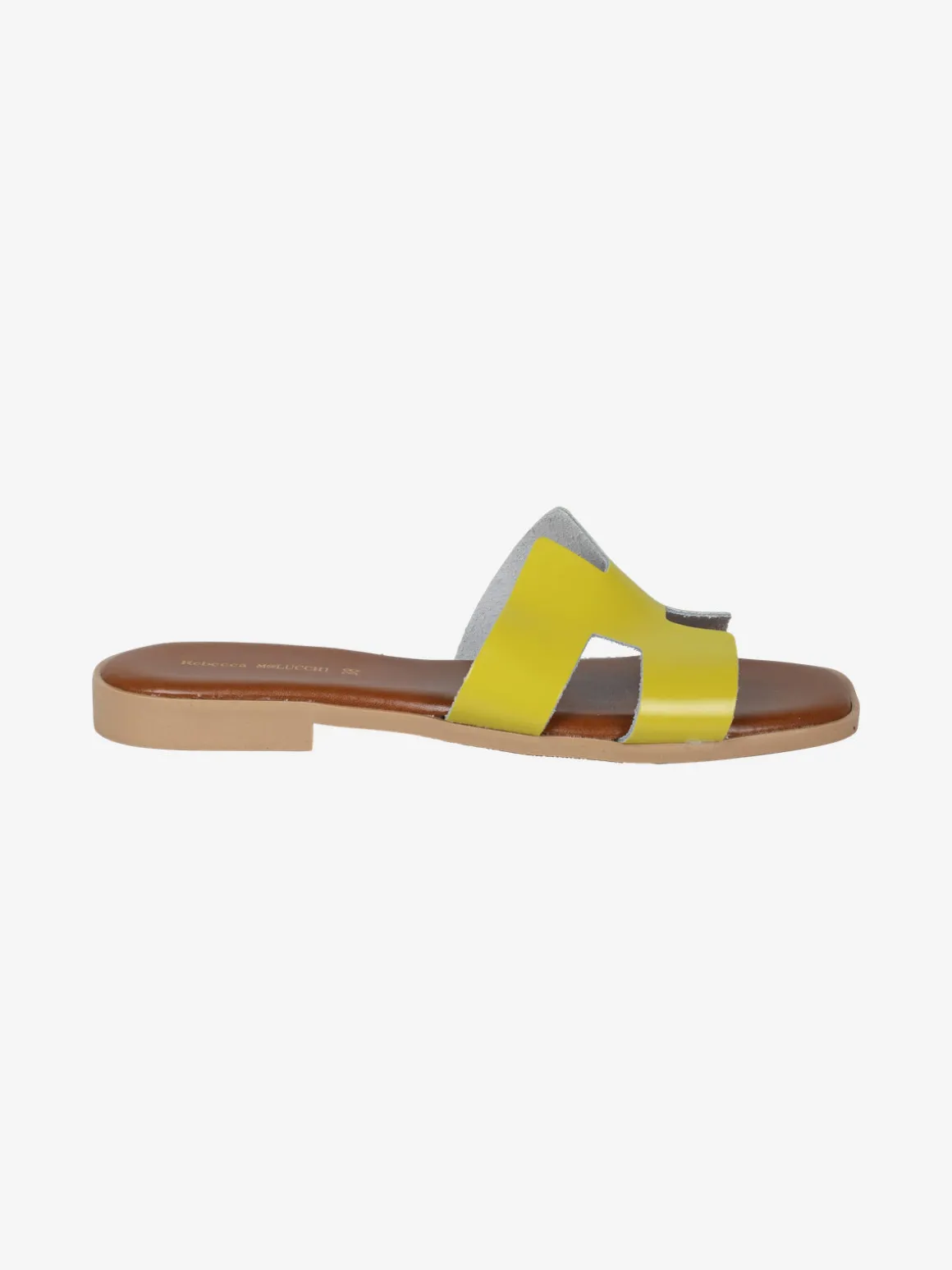 Rebecca - Made In Italy Ciabatte basse da donna con fascia in pelle