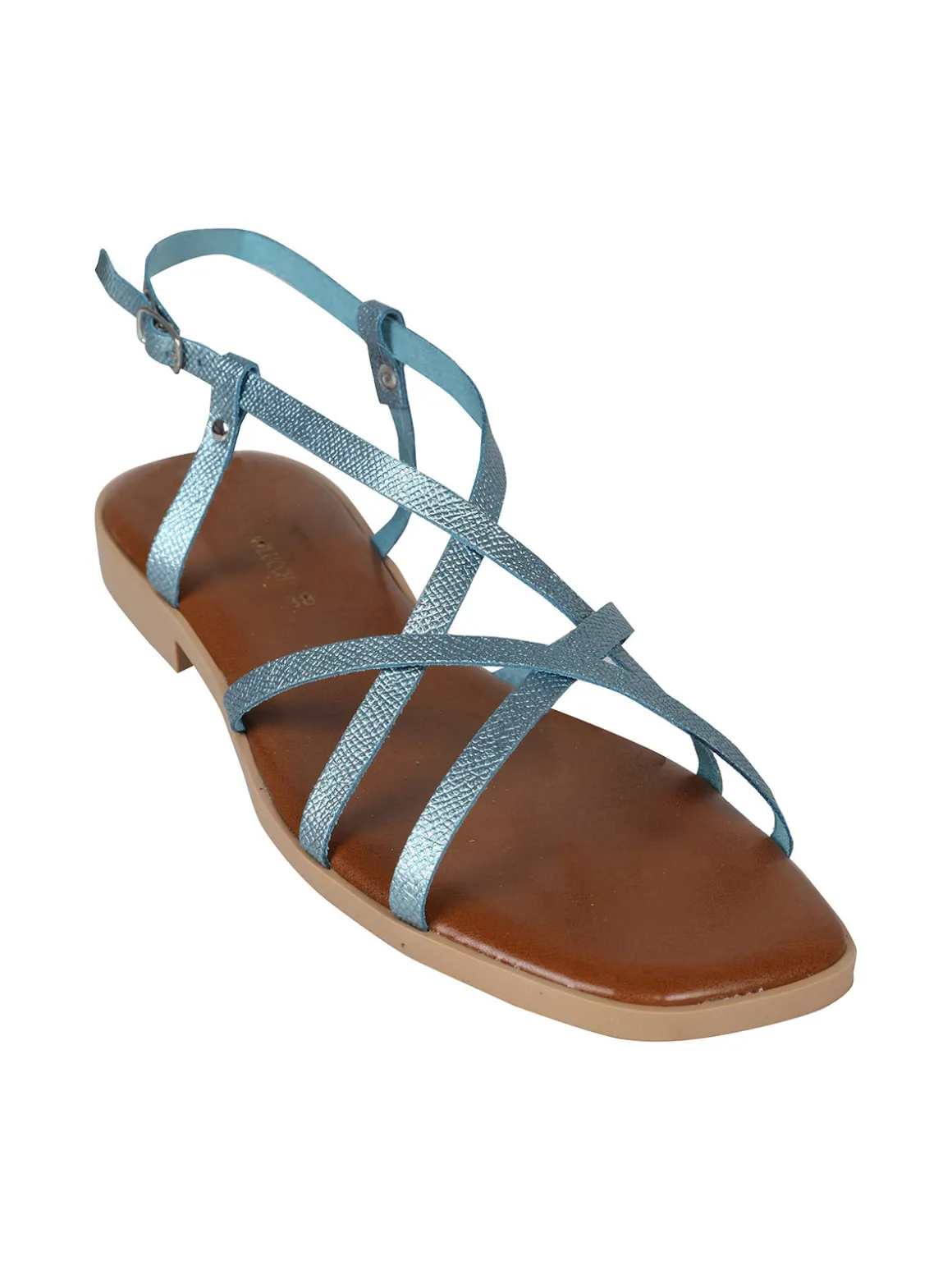Rebecca - Made In Italy Sandali bassi in pelle da donna con fascette incrociate