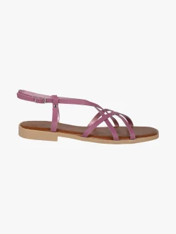 Rebecca - Made In Italy Sandali bassi in pelle da donna con fascette incrociate