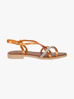 Rebecca - Made In Italy Sandali bassi in pelle da donna con strass