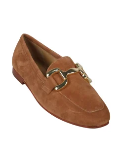 Rebecca Mocassini donna in pelle scamosciata con placchetta