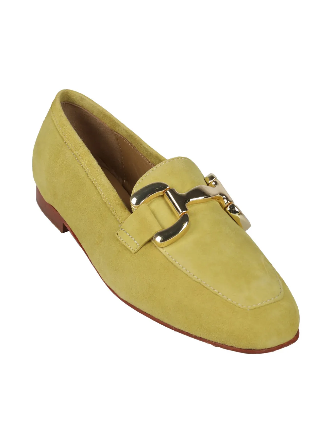 Rebecca Mocassini donna in pelle scamosciata con placchetta