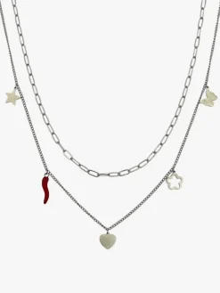 Rejena Collana donna in acciaio con ciondoli
