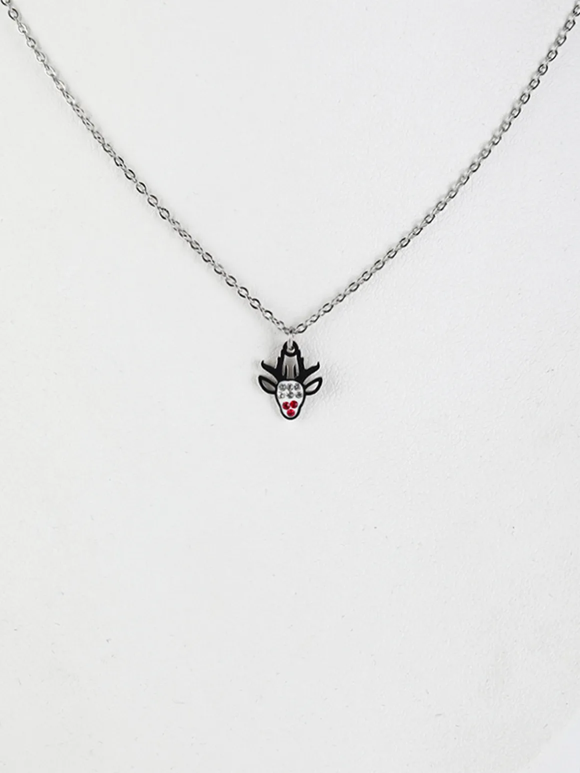 Rejena Collana donna in maglia sottile con charm renna