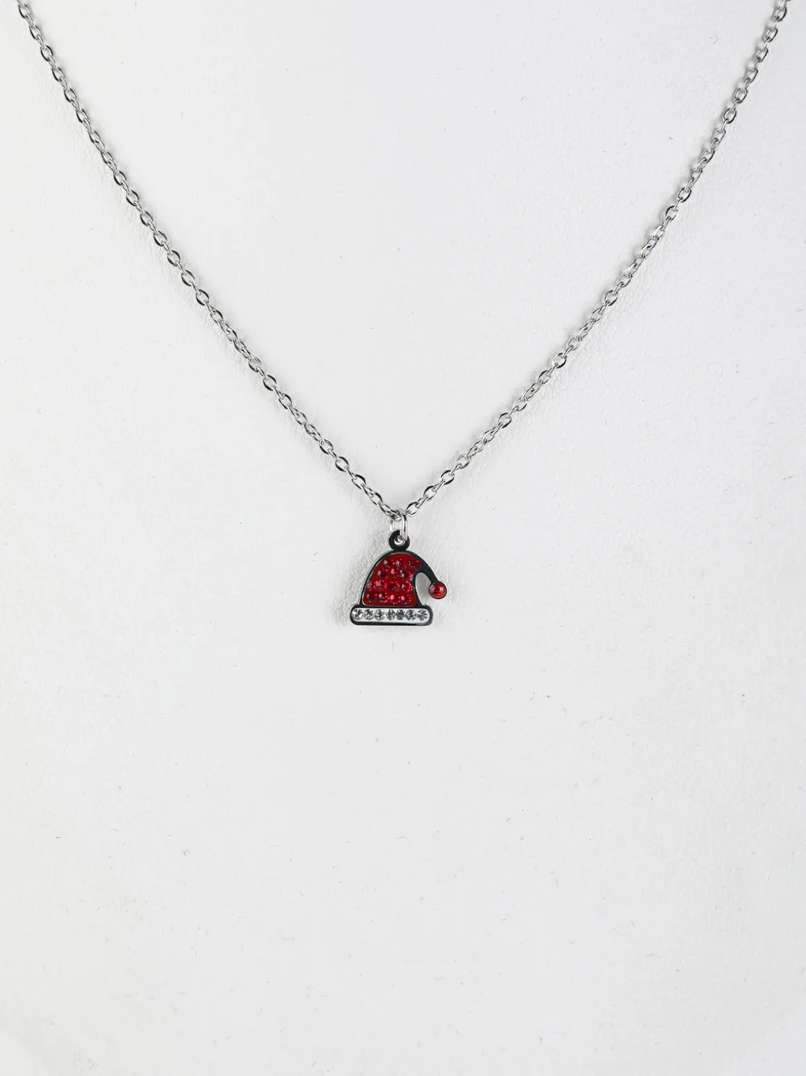 Rejena Collana sottile da donna con charm cappello di Natale