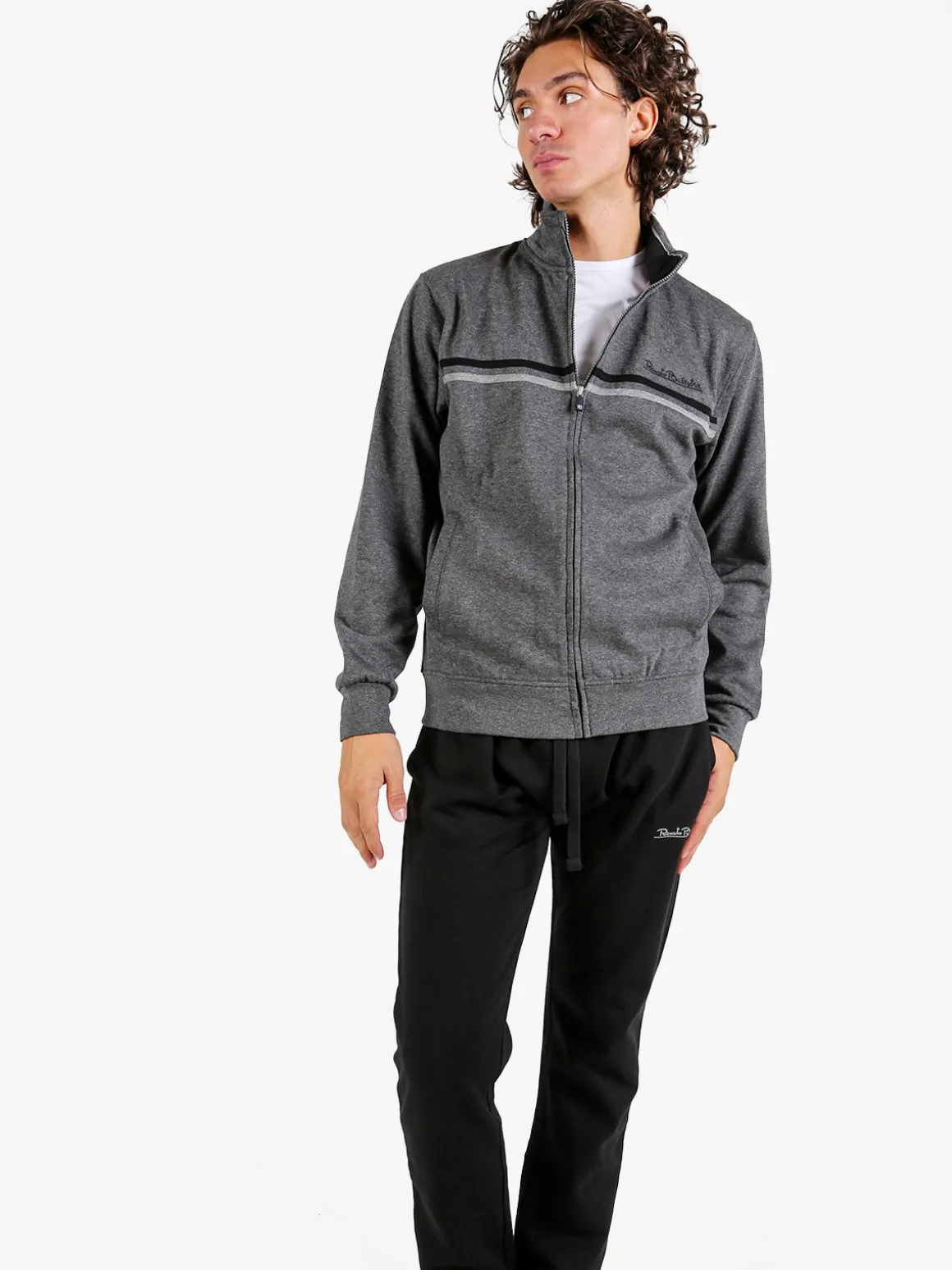 Renato Balestra Completo tuta da uomo 2 pezzi con felpa zip e pantaloni - antracite