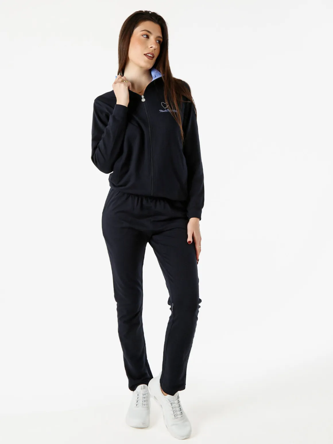 Renato Balestra Completo tuta 2 pezzi full zip in cotone - blu scuro