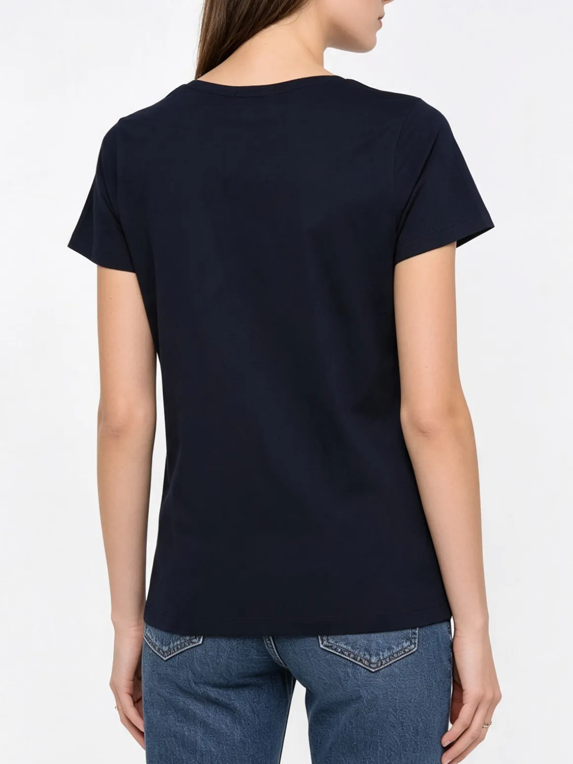 Renato Balestra T-shirt girocollo da donna in cotone con stampa e brillantini - blu scuro