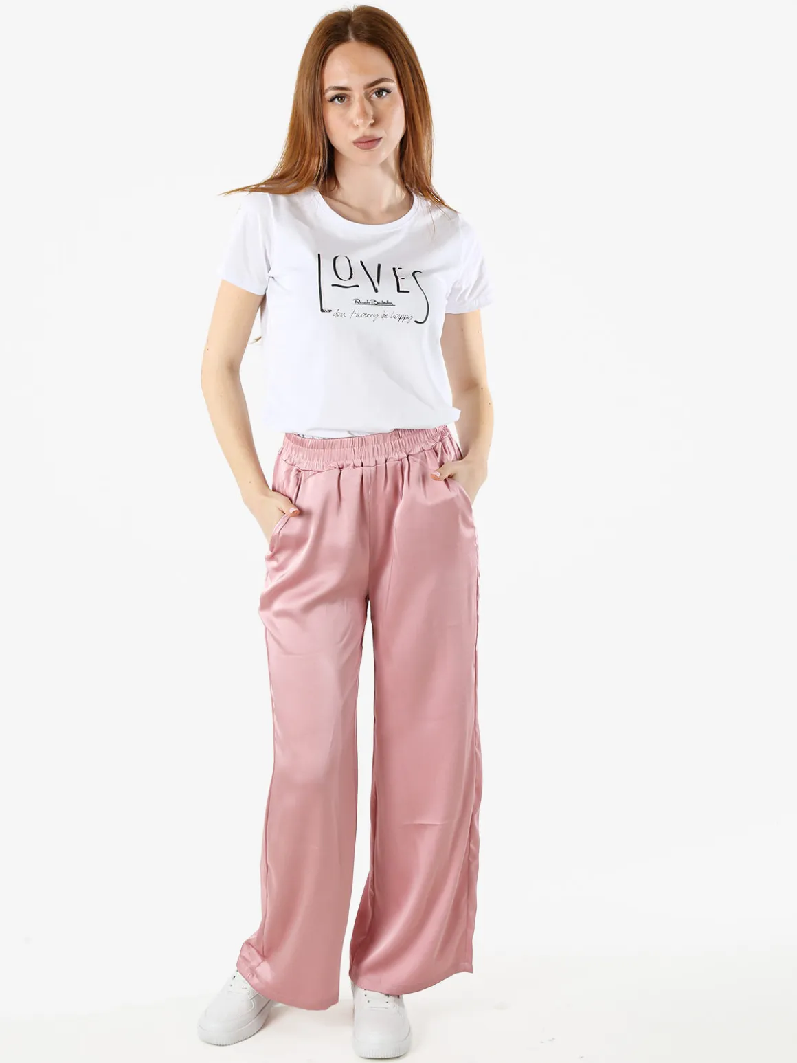 Renato Balestra T-shirt girocollo da donna in cotone con strass e dettagli lurex - bianco