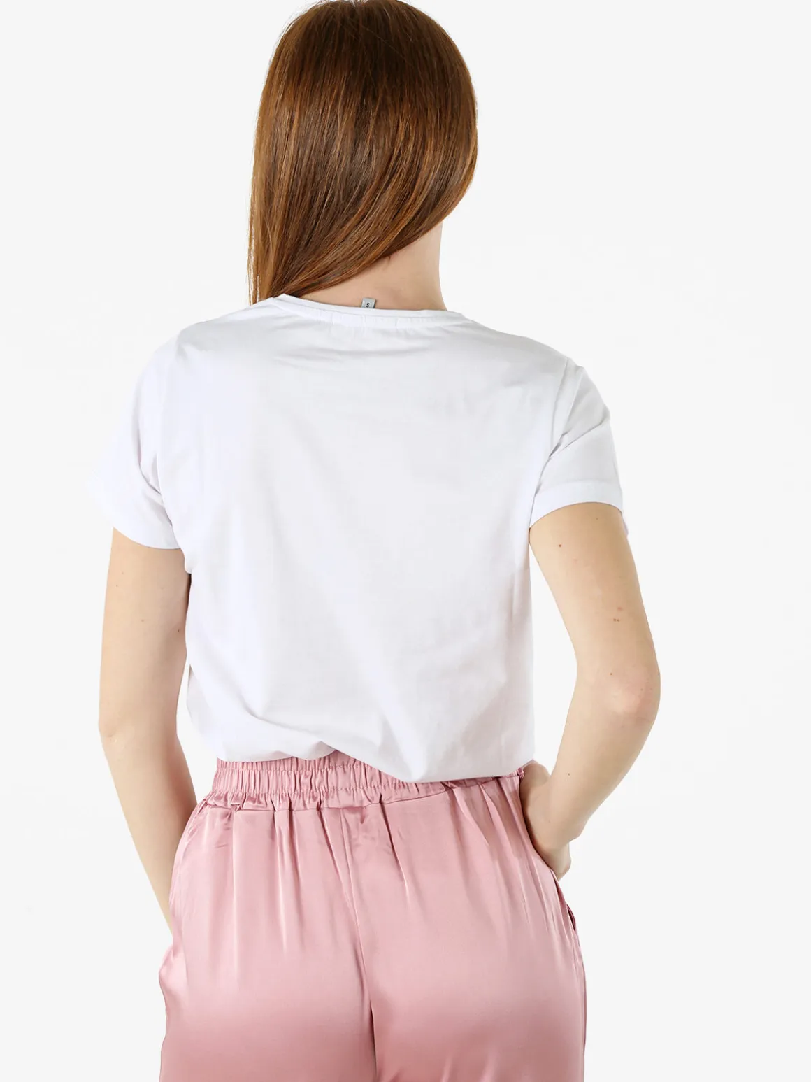 Renato Balestra T-shirt girocollo da donna in cotone con strass e dettagli lurex - bianco