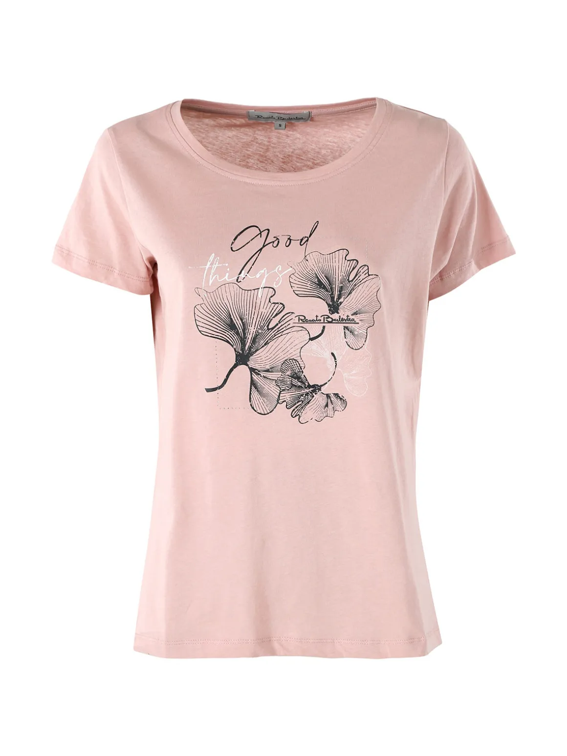 Renato Balestra T-shirt girocollo da donna con stampa colorata - cipria