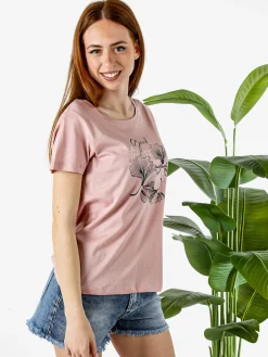 Renato Balestra T-shirt girocollo da donna con stampa colorata - cipria