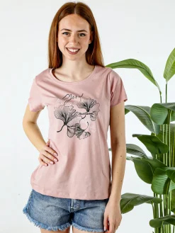 Renato Balestra T-shirt girocollo da donna con stampa colorata - cipria