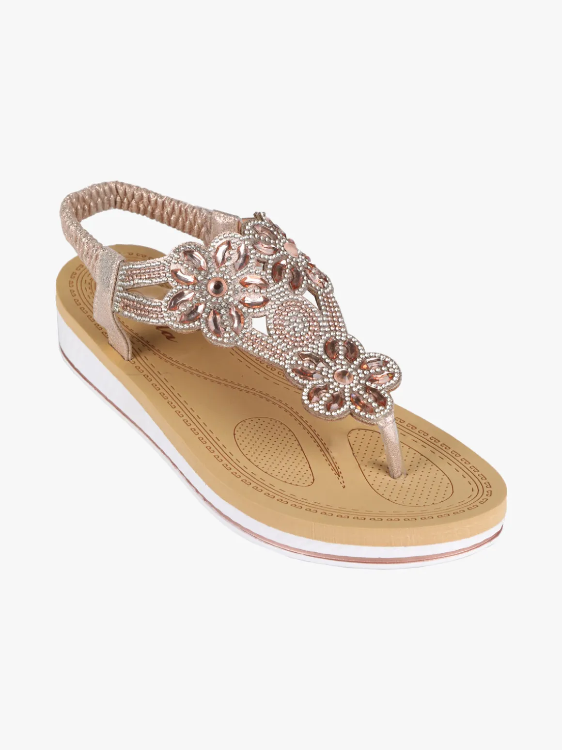Renda Sandali infradito slip on con strass da donna