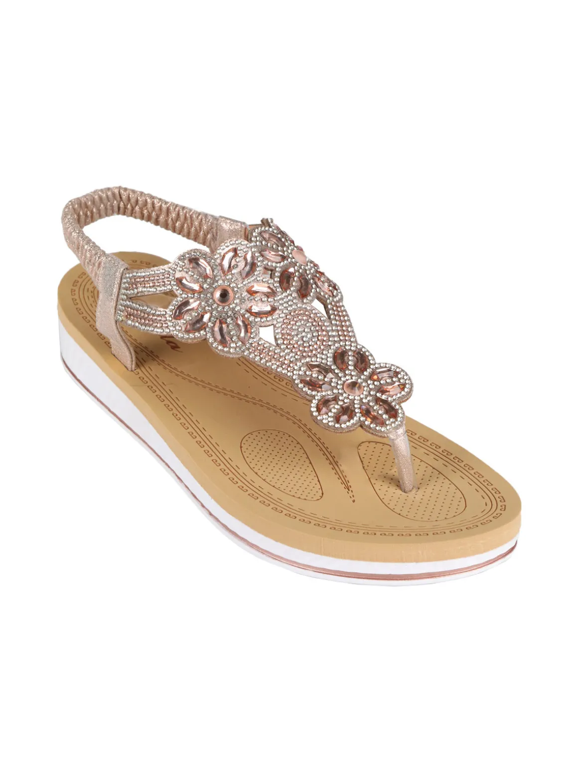 Renda Sandali infradito slip on con strass da donna