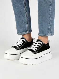 Renda Sneakers donna in tela con platform