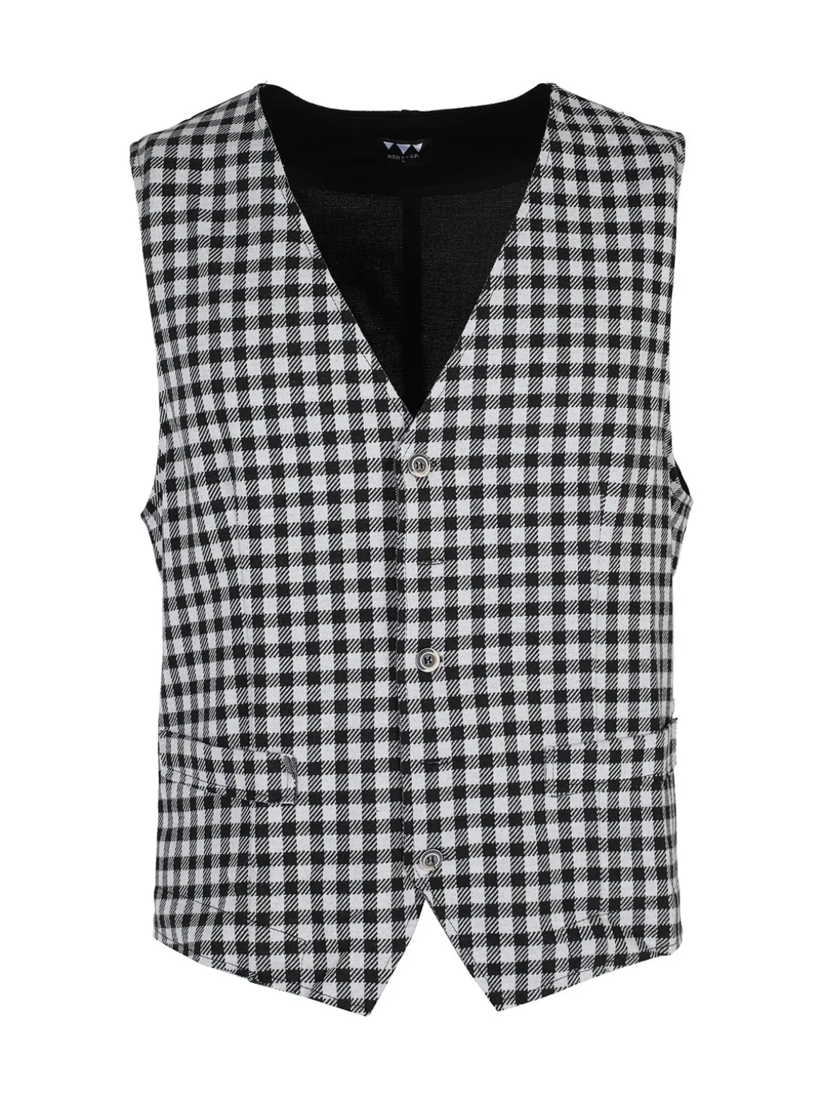 Renever Gilet uomo a quadretti con bottoni