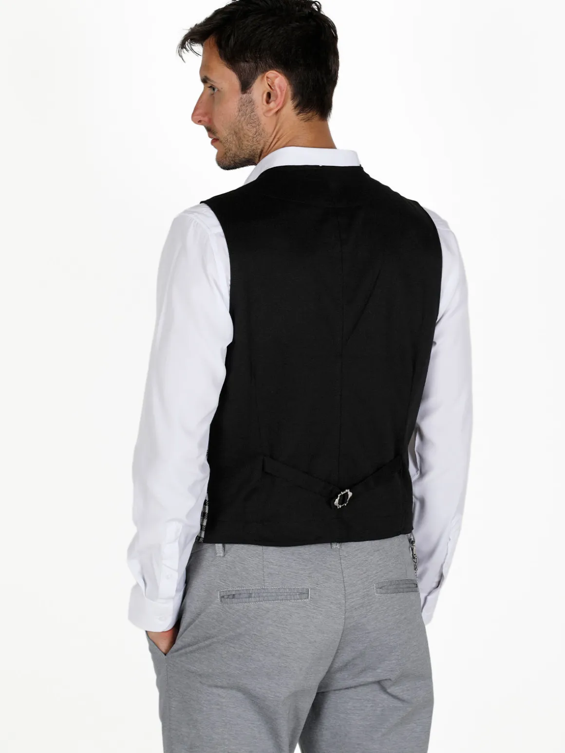Renever Gilet uomo a quadretti con bottoni