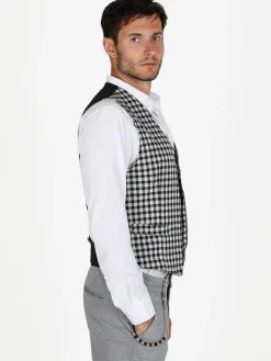Renever Gilet uomo a quadretti con bottoni