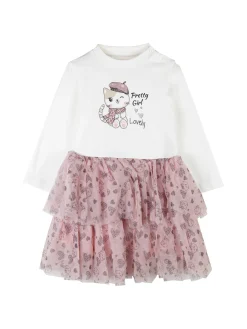 Re Panda Completo da neonata 2 pezzi con vestito e pelliccia sintetica