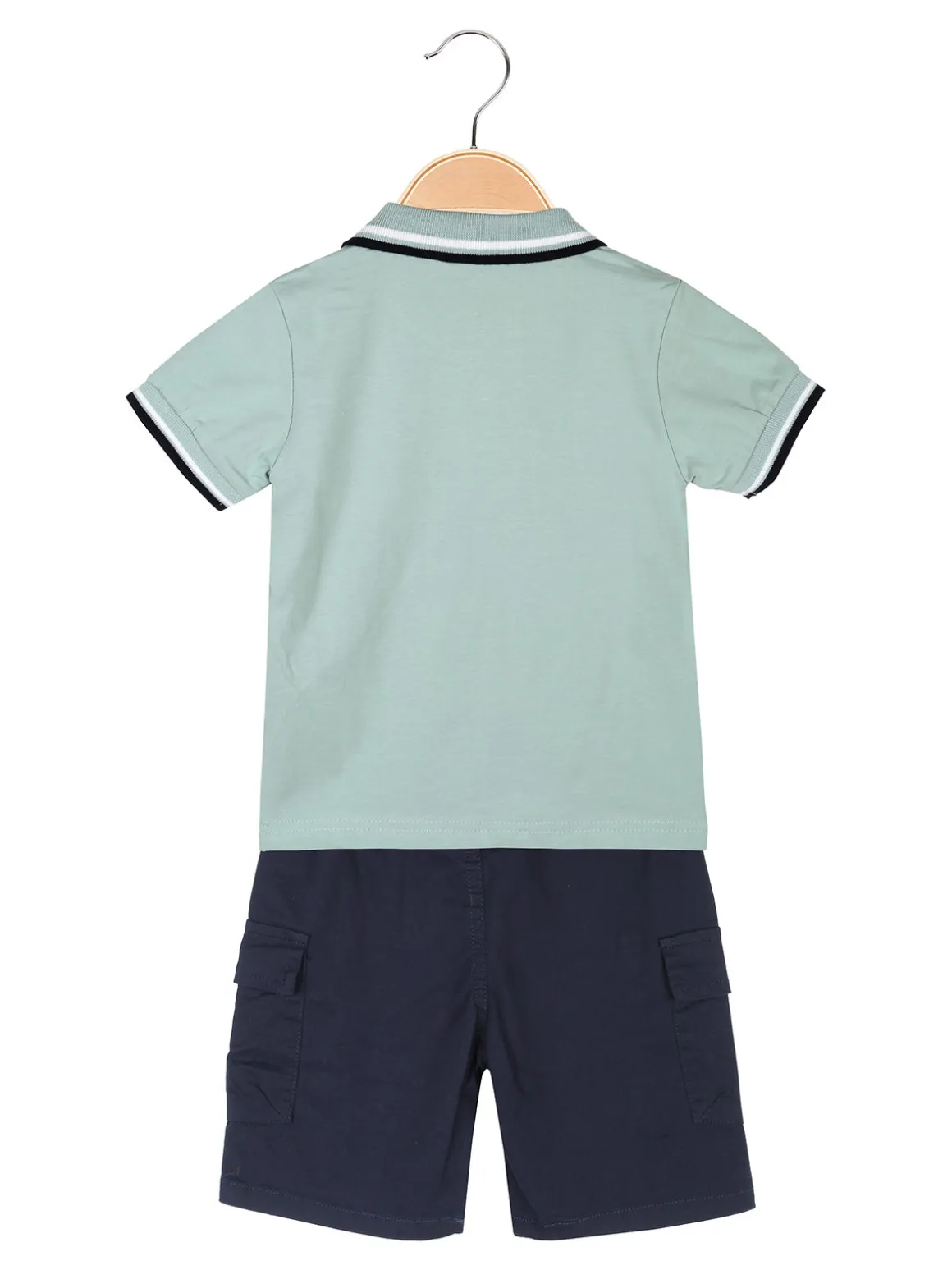 Re Panda Completo da neonato con polo a maniche corte e bermuda