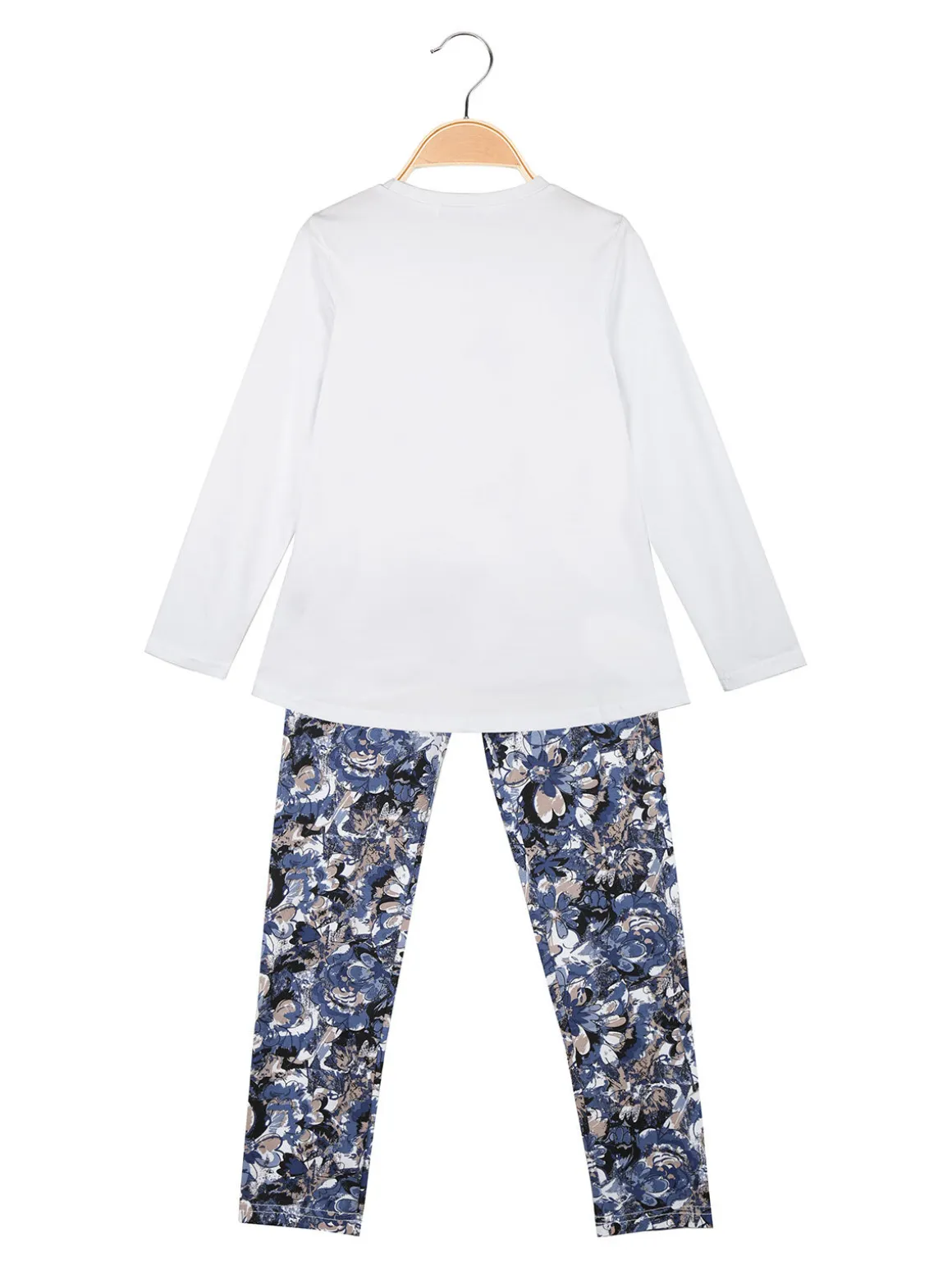 Re Panda Completo 2 pezzi da bambina con leggings fiorato