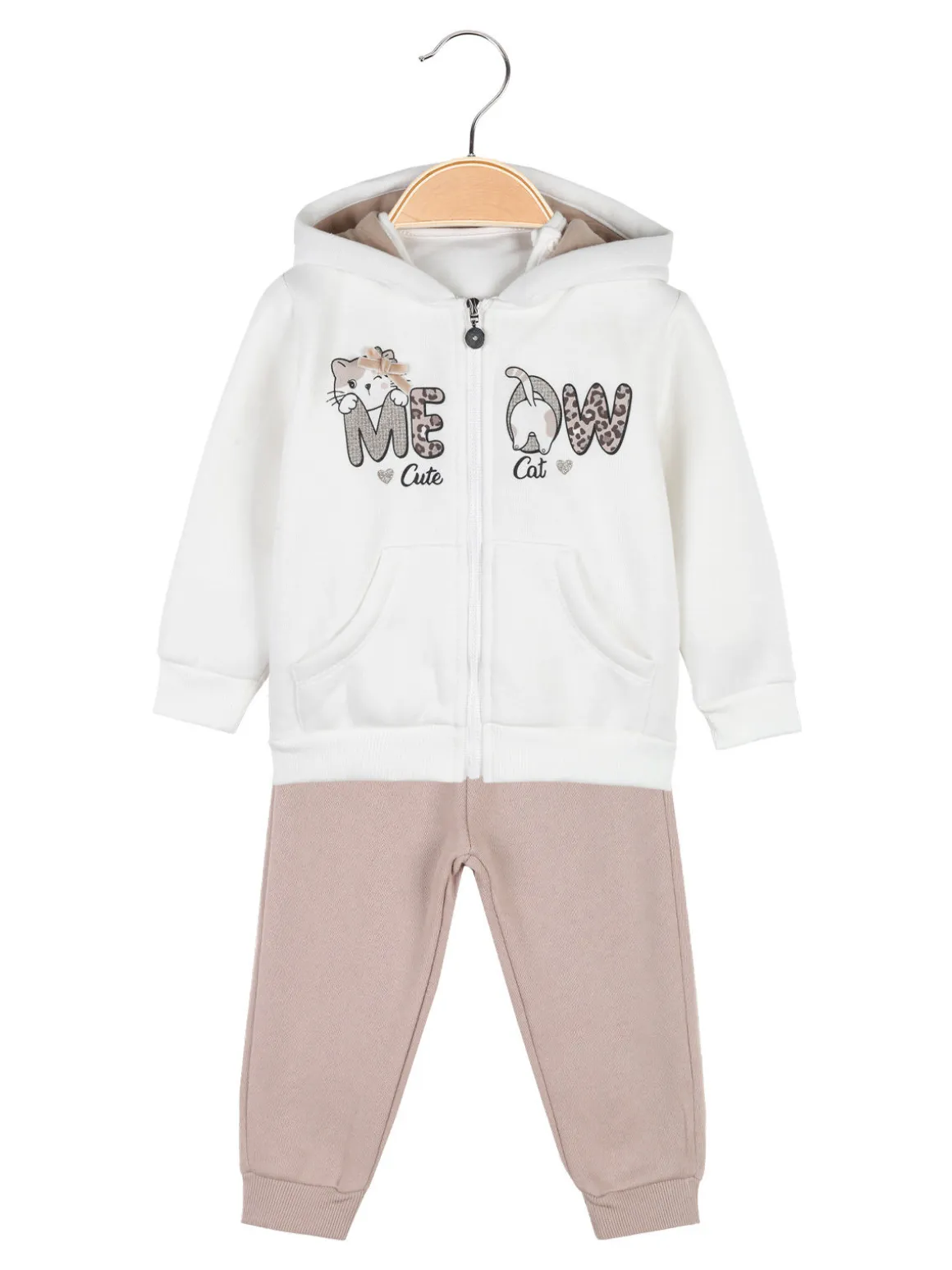 Re Panda Completo tuta da neonata 3 pezzi con cappuccio e zip