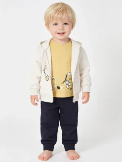Re Panda Completo tuta 3 pezzi da neonato con cappuccio e zip - beige